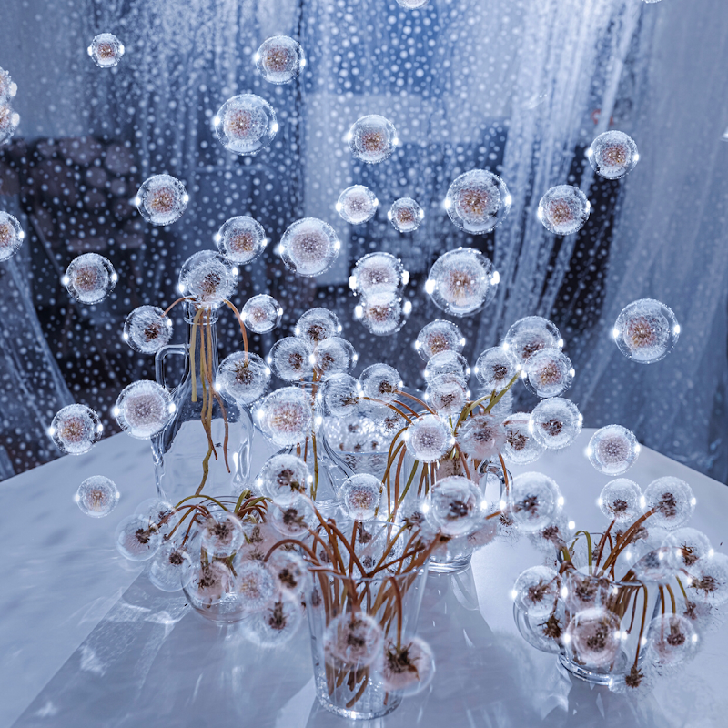 Màn hình LED và khu vực phun nước